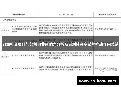老詹社交责任与公益事业影响力分析及其对社会变革的推动作用总结